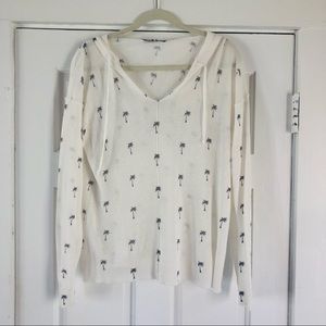 Central Park West hoodie Sweater with Palm Tree Size L